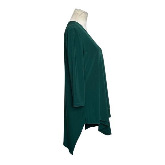 Joseph Ribkoff green 3/4 sleeves asymmetric tunic blouse size 8 - Picture 9 of 11
